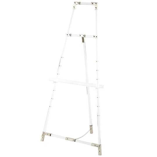 57" Clear Acrylic Plastic Adjustable 7-Tier Display Easel with Silver Accents & Chain Support